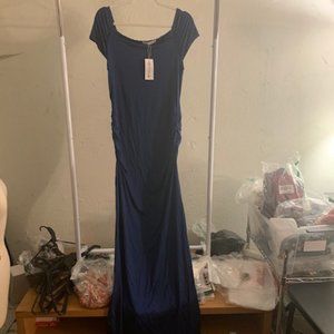 Black Cherry Women's Royal Blue Maternity Short Sleeve Maxi Dress M NWT